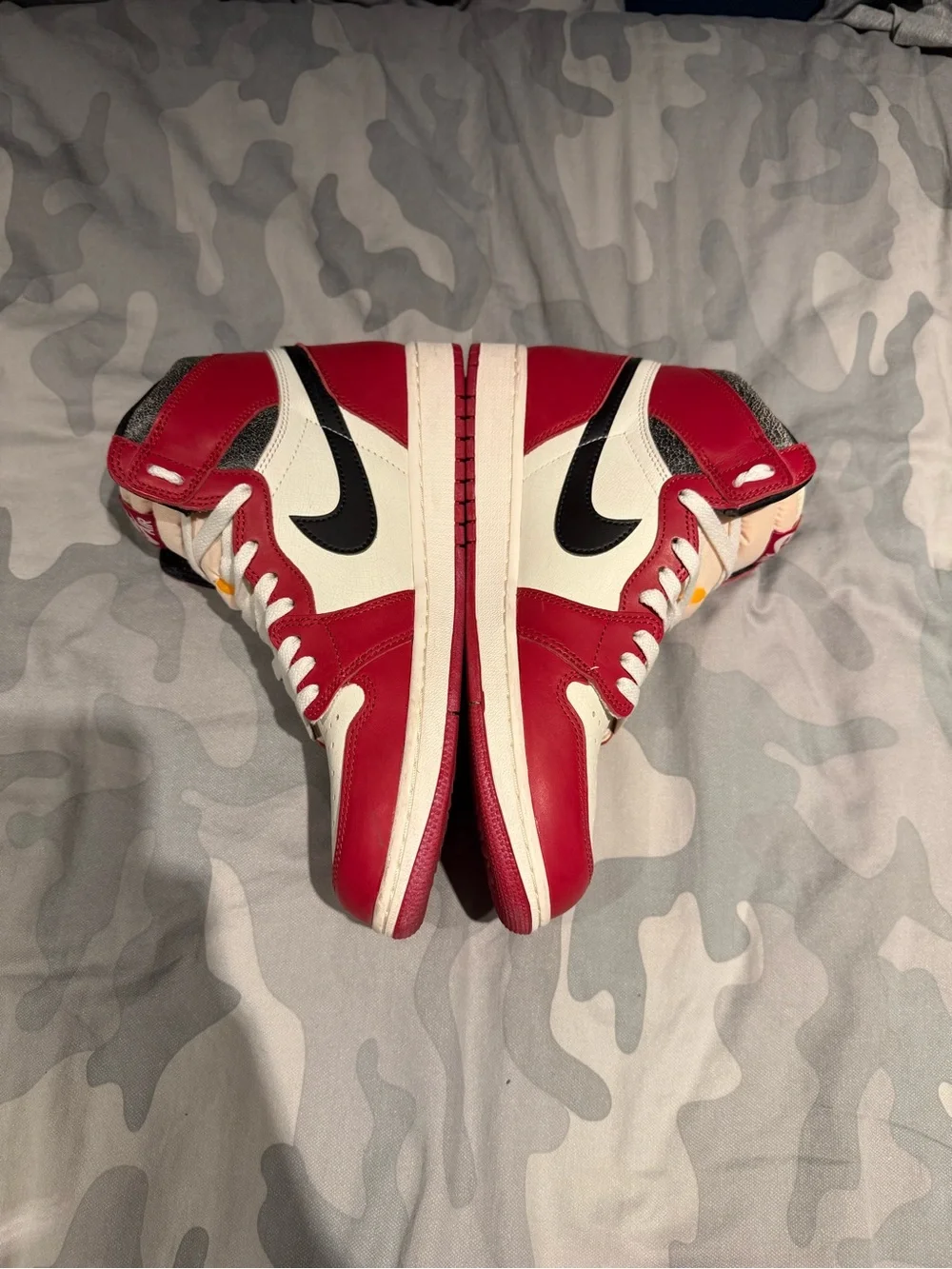 Jordan Air Retro High Top Sneakers in Red, White & Black